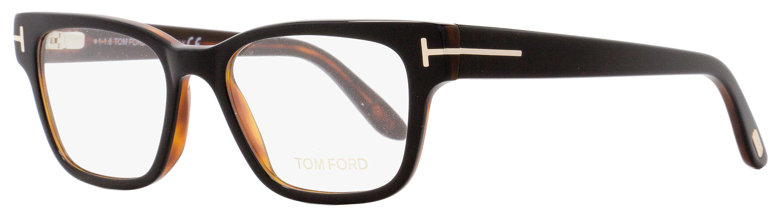 Tom Ford Rectangular Eyeglasses TF5288 005 Size: 49mm Black/Havana/Gold  FT5288