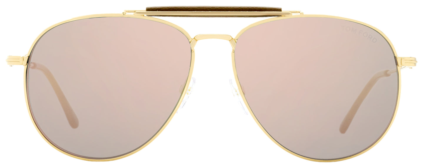 Tom Ford Pilot Sunglasses TF536 Sean 28Z Gold/Havana 60mm FT0536