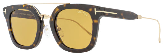 Tom Ford Rectangular Sunglasses TF541 Alex-02 52E Dark Havana/Gold 51mm FT0541