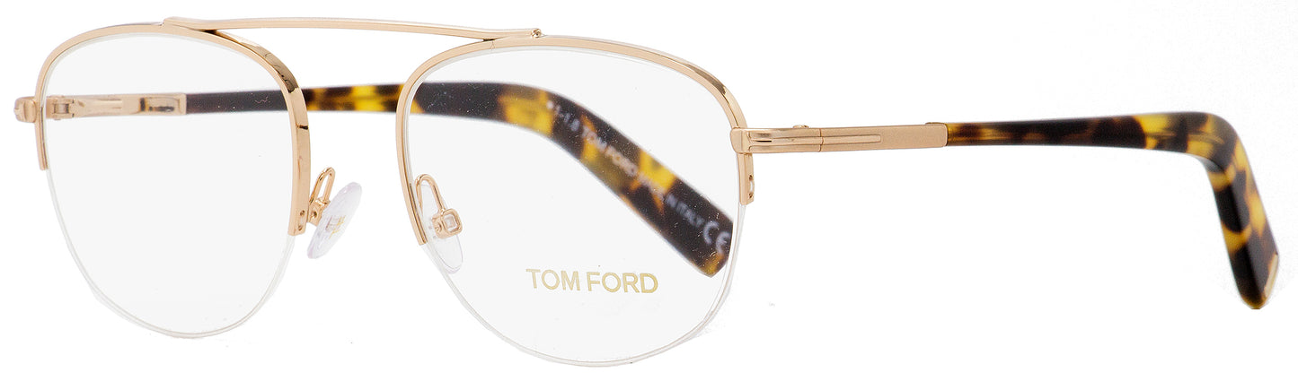 Tom Ford Semi-Rimless Eyeglasses TF5450 28B Gold/Tortoise 49mm FT5450