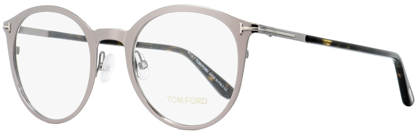 Tom Ford Oval Eyeglasses TF5465 014 Light Ruthenium/Havana 47mm FT5465