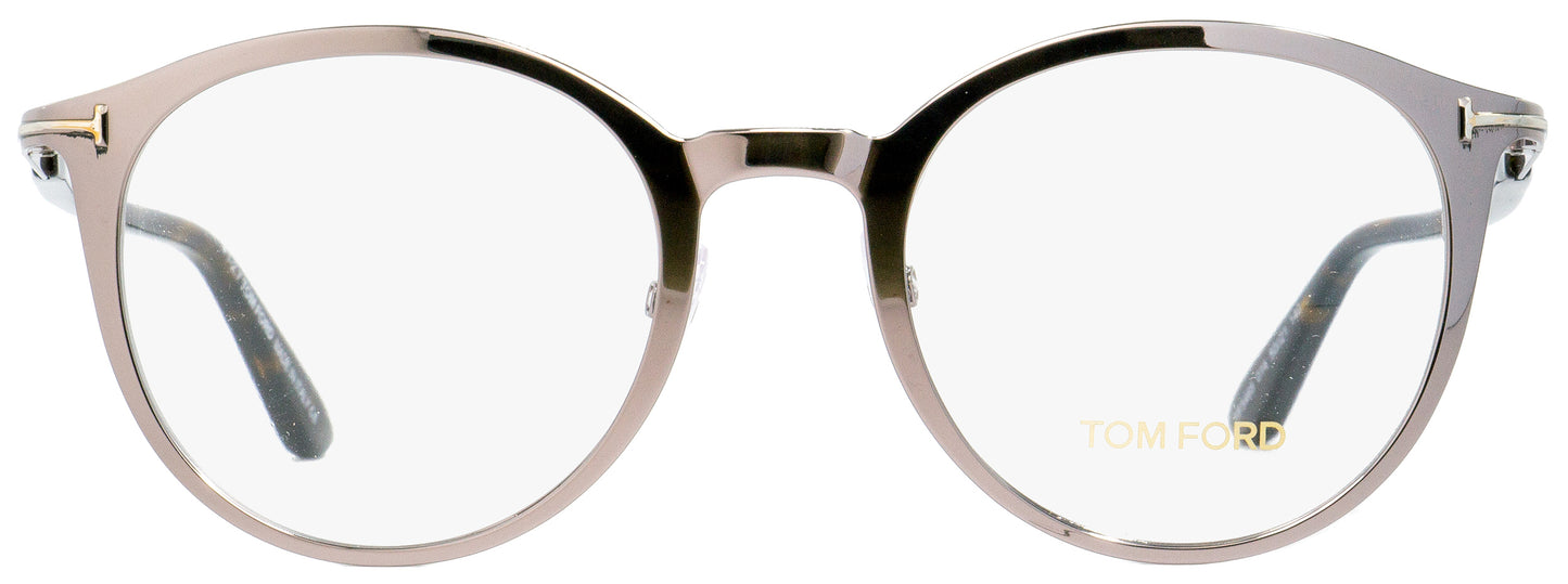 Tom Ford Oval Eyeglasses TF5465 014 Light Ruthenium/Havana 47mm FT5465