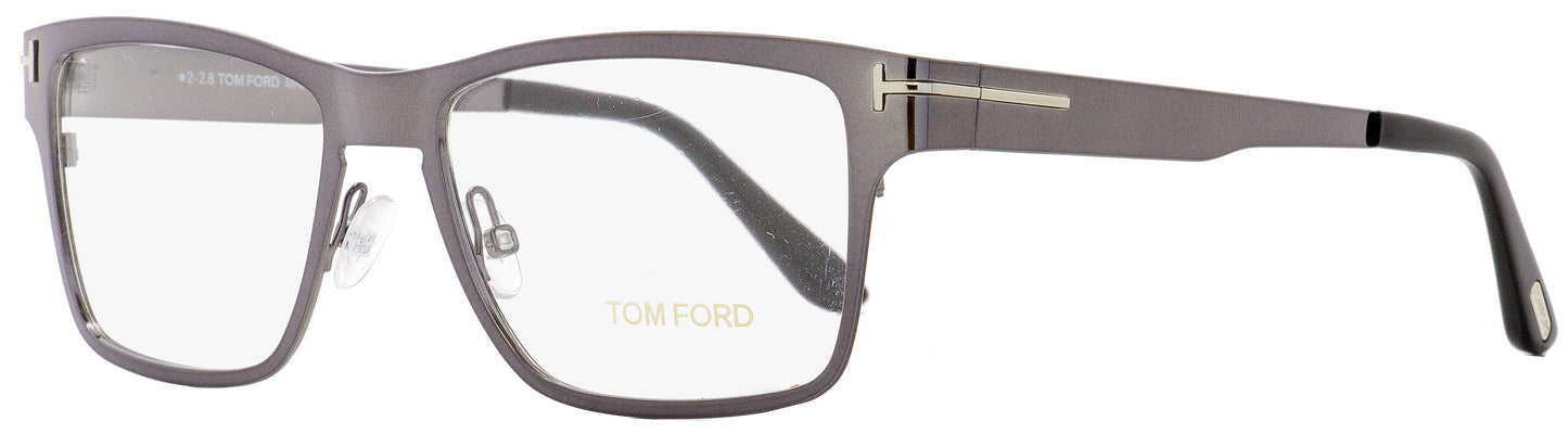 Tom Ford Eyeglasses TF5475 12V Dark Ruthenium/Black 54mm FT5475 w/ Clip-On