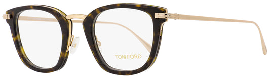 Tom Ford Square Eyeglasses TF5496 052 Gold/Dark Havana 47mm FT5496