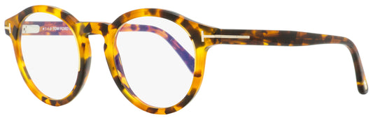 Tom Ford Oval Eyeglasses TF5529B 056 Yellow Vintage Havana 50mm FT5529