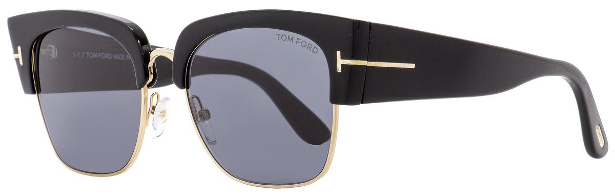 Tom Ford Square Sunglasses TF554 Dakota-02 01A Black/Gold 