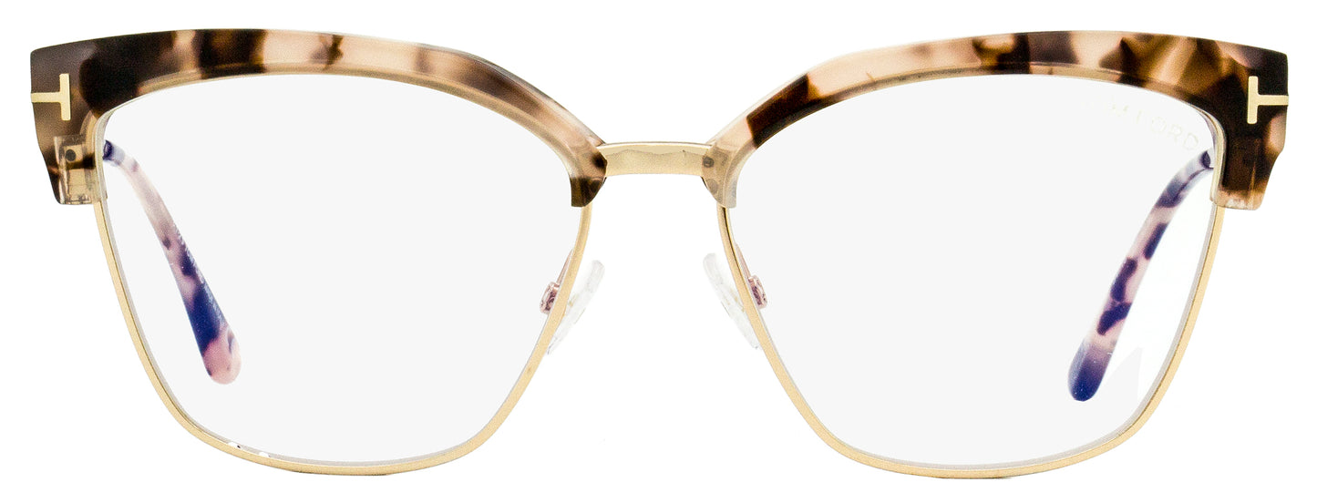 Tom Ford Blue Block Eyeglasses TF5547B 054 Gold/Rose Havana 54mm FT5547