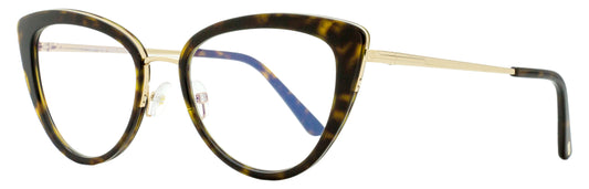 Tom Ford Blue Block Eyeglasses TF5580B 052 Dark Havana/Gold 55mm FT5580