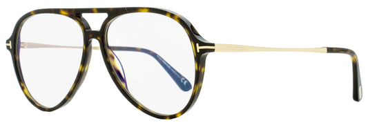 Tom Ford Blue Block Eyeglasses TF5586B 052 Dark Havana/Gold 56mm FT5586