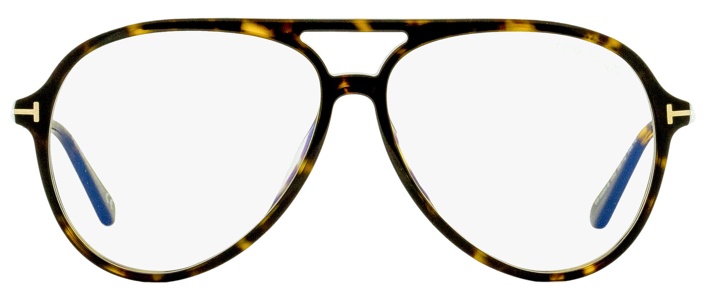 Tom Ford Blue Block Eyeglasses TF5586B 052 Dark Havana/Gold 56mm FT5586