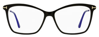 Tom Ford Butterfly Blue Block Eyeglasses TF5687-B 001 Black/Gold 56mm FT5687