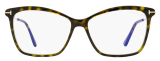 Tom Ford Butterfly Blue Block Eyeglasses TF5687-B 052 Havana/Gold 56mm FT5687