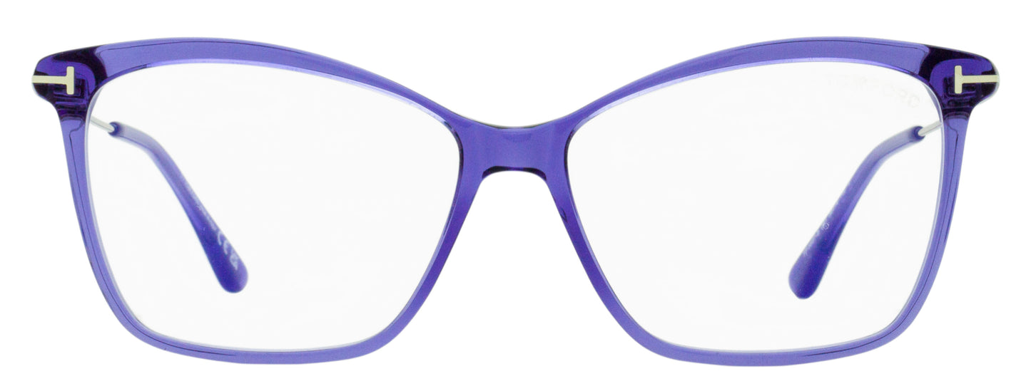 Tom Ford Butterfly Blue Block Eyeglasses TF5687-B 081 Violet/Ruthenium 56mm FT5687