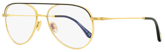 Tom Ford Titanium Blue Block Eyeglasses TF5693B 030 Gold/Black 57mm FT5693