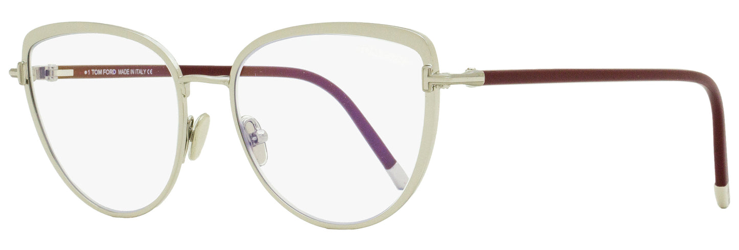 Tom Ford Blue Block Eyeglasses TF5741B 016 Palladium/Burgundy 55mm FT5741