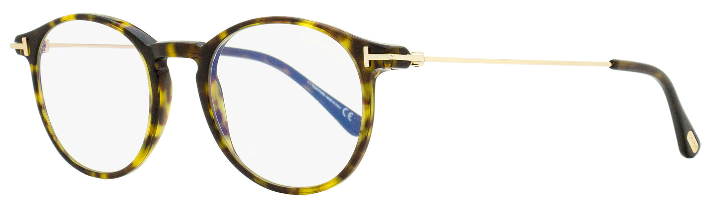 Tom Ford Blue Block Eyeglasses TF5759B 052 Dark Havana/Gold 49mm