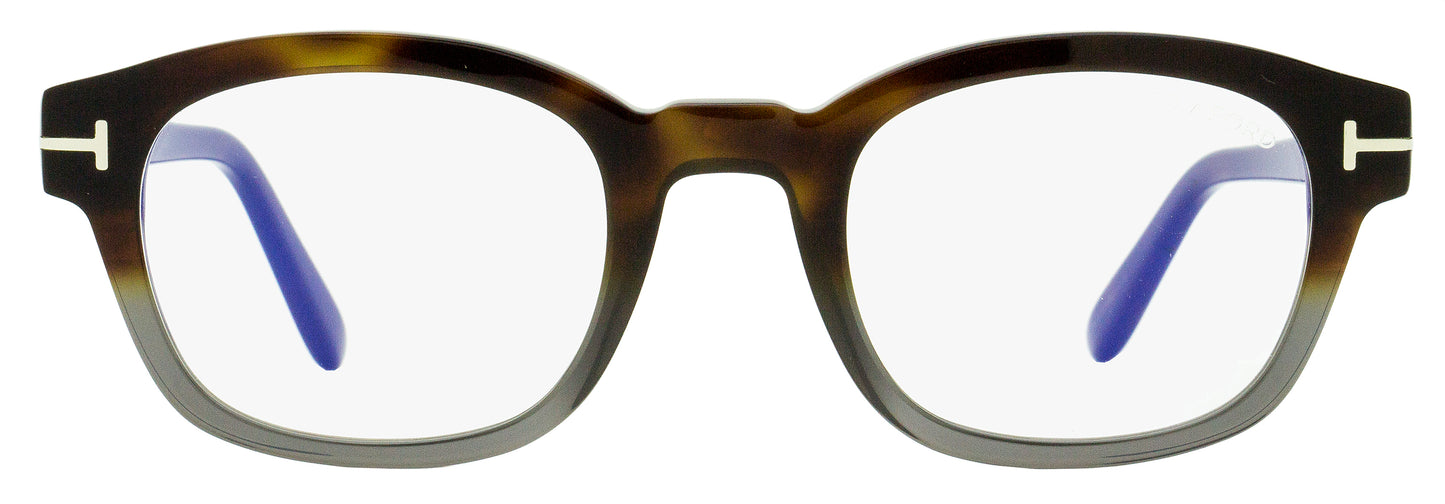 Tom Ford TF5808B Blue Block Eyeglasses 055 Havana/Gray 49mm FT5808