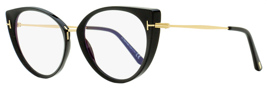 Tom Ford TF5815B Blue Block Eyeglasses 001 Black/Gold 54mm FT5815