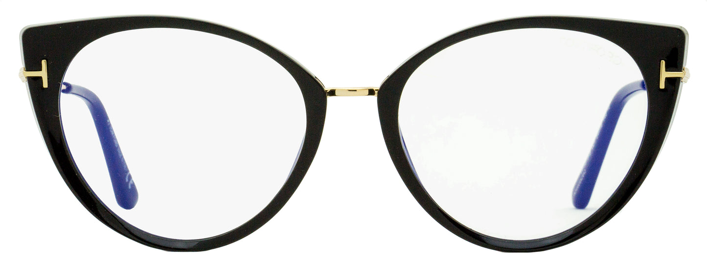 Tom Ford TF5815B Blue Block Eyeglasses 001 Black/Gold 54mm FT5815