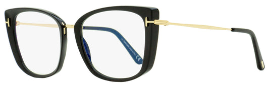 Tom Ford Blue Block Eyeglasses TF5816B 001 Black/Gold 53mm FT5816