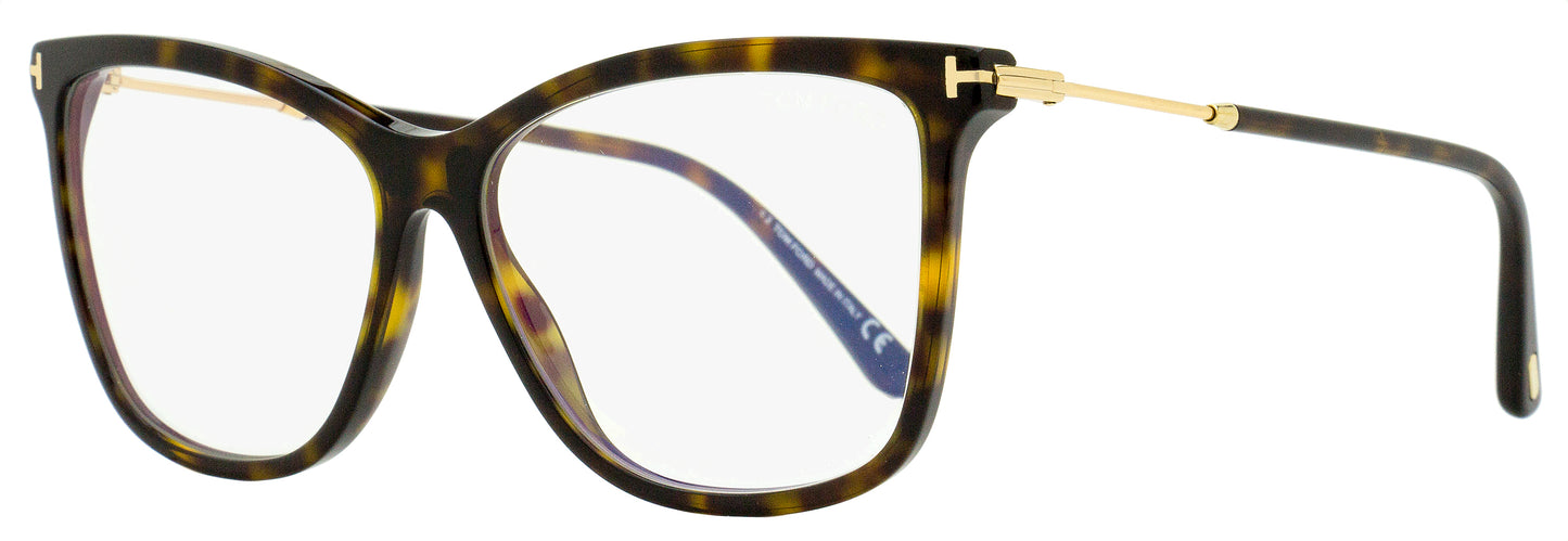 Tom Ford Magnetic Clip-on Eyeglasses TF5824B 052 Havana/Gold 56mm FT5824