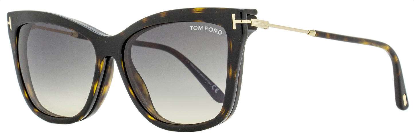 Tom Ford Magnetic Clip-on Eyeglasses TF5824B 052 Havana/Gold 56mm FT5824