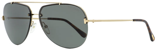 Tom Ford Pilot Sunglasses TF584 Brad-02 28A Gold/Havana 63mm FT0584