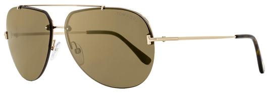 Tom Ford Pilot Sunglasses TF584 Brad-02 28G Gold/Havana 63mm FT0584