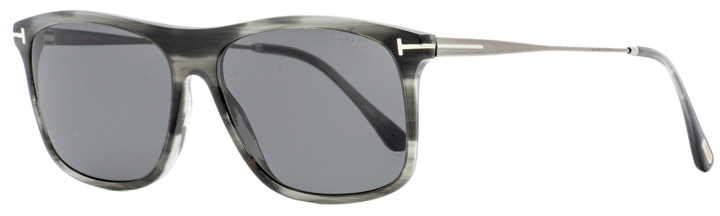 Tom Ford Rectangular Sunglasses TF588 Max-02 20A Striped Gray 57mm FT0588