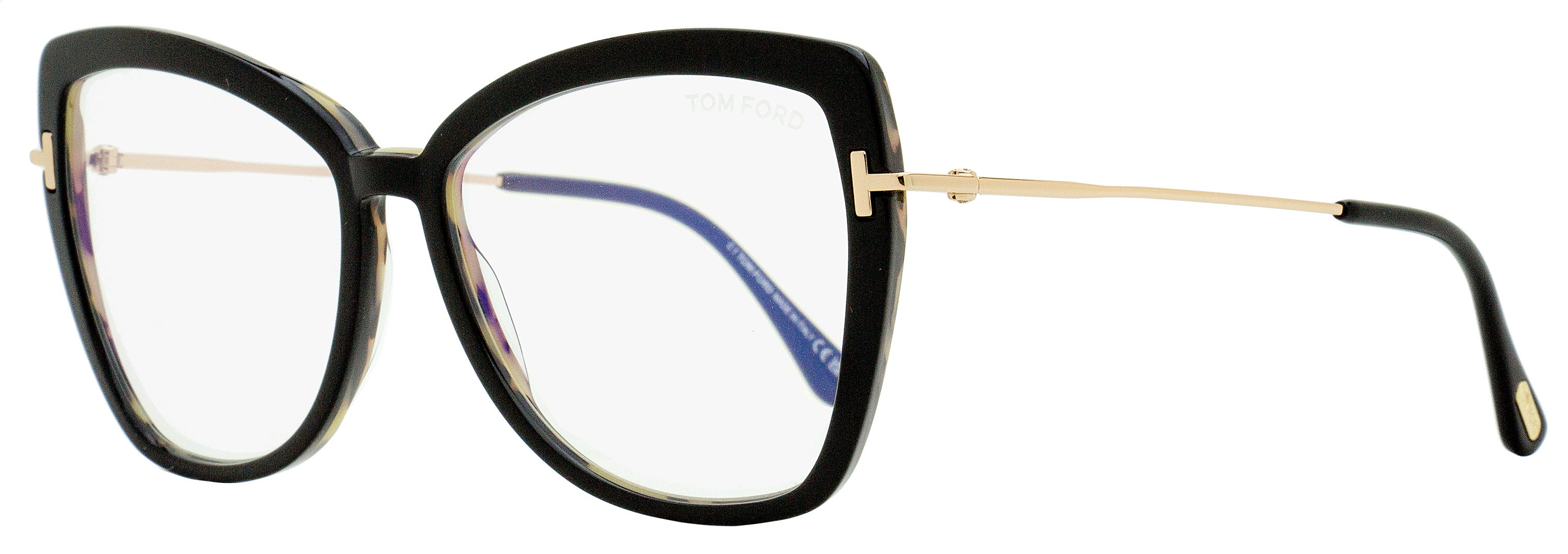 Tom Ford Butterfly Eyeglasses TF5882B 005 Black Gold 55mm FT5882