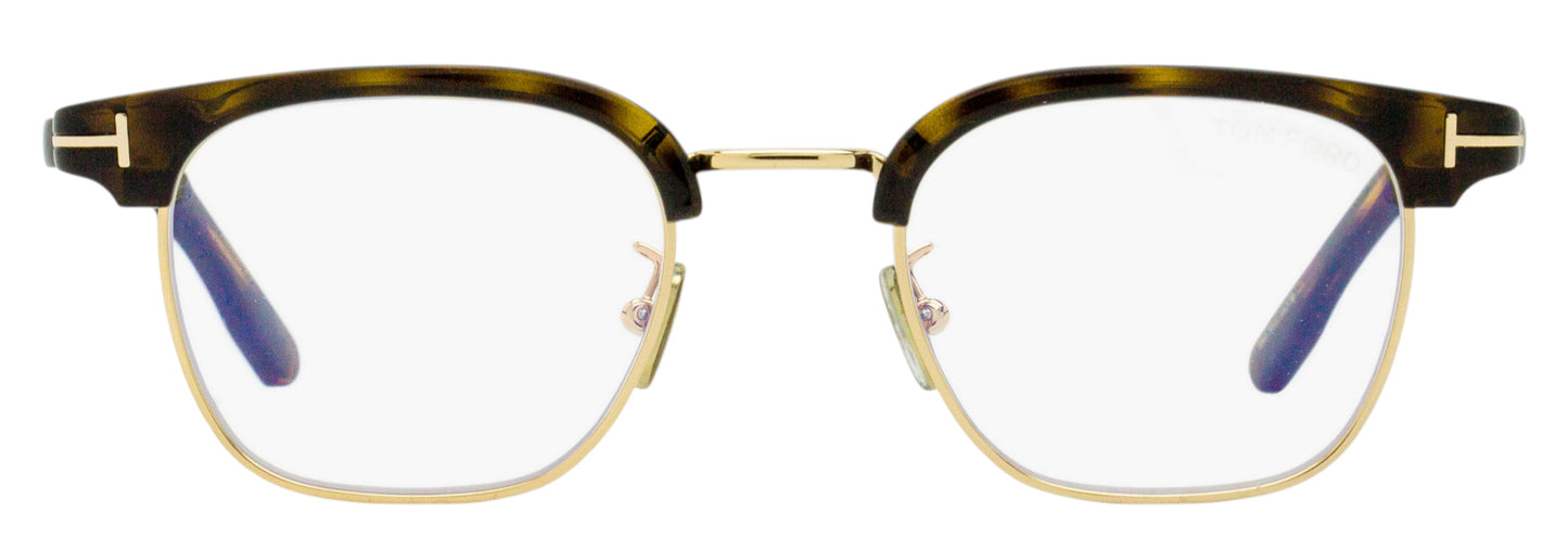 Tom Ford Brow Line Blue Block Eyeglasses TF5932-D-B 052 Havana/Gold 47mm FT5932