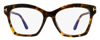 Tom Ford Square Blue Block Eyeglasses TF5965B 052 Havana 53mm FT5965