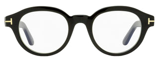 Tom Ford Blue Block Oval Eyeglasses TF6037-B 001 Black 49mm FT6037