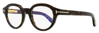 Tom Ford Blue Block Oval Eyeglasses TF6037-B 052 Dark Havana 49mm FT6037