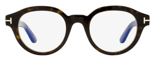 Tom Ford Blue Block Oval Eyeglasses TF6037-B 052 Dark Havana 49mm FT6037