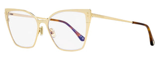 Tom Ford Geometric Cat-Eye Eyeglasses TF6051B 028 Gold/Havana 56mm