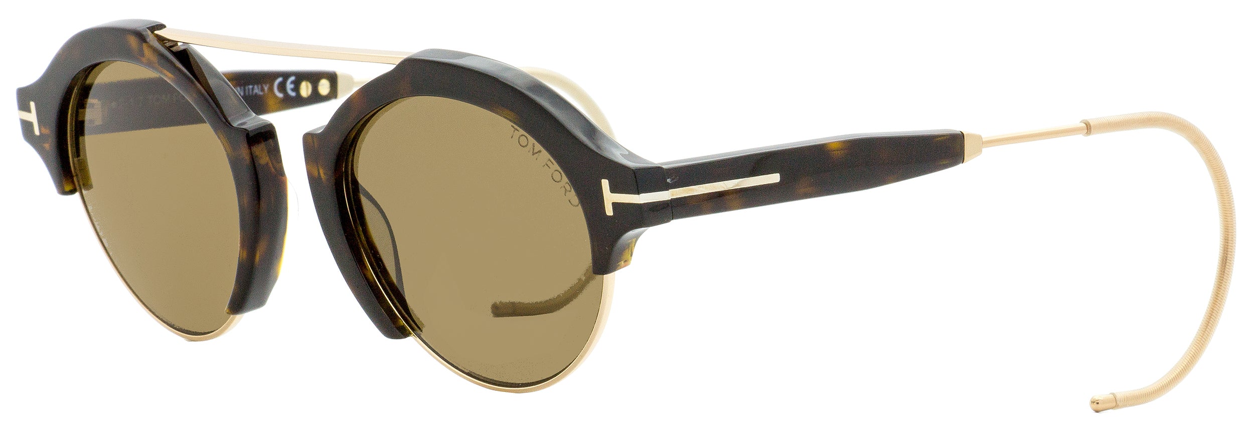 Tom Ford Oval Sunglasses TF631 Farrah-02 52J Dark Havana