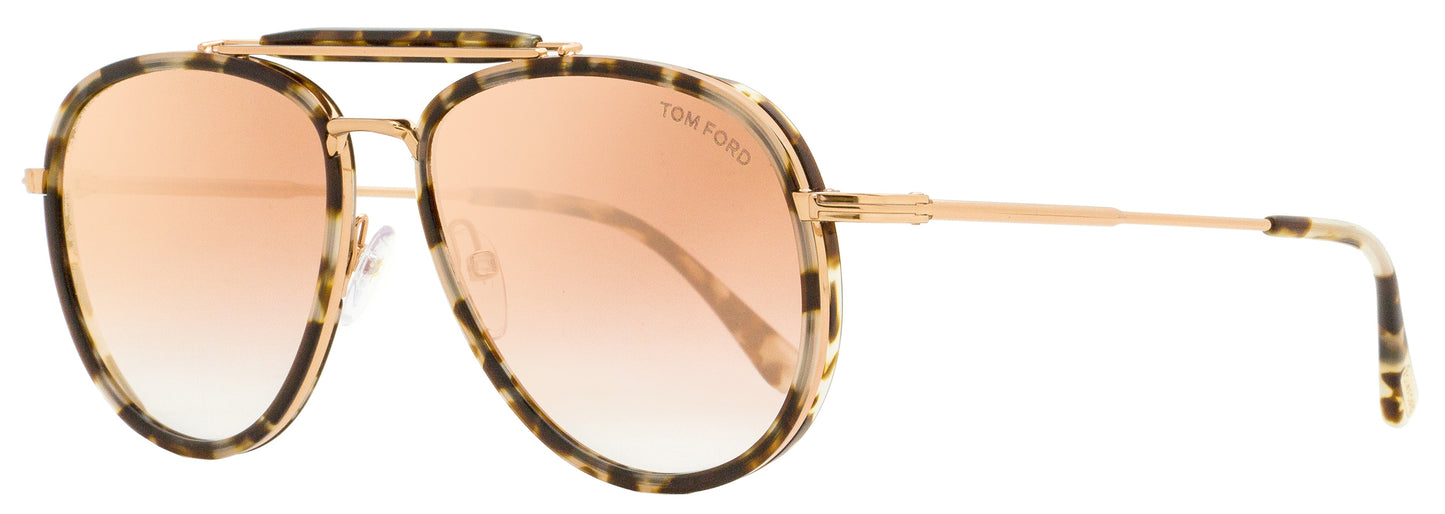 Tom Ford Pilot Sunglasses TF666 Tripp 55Z White Havana/Pink Gold 58mm FT0666