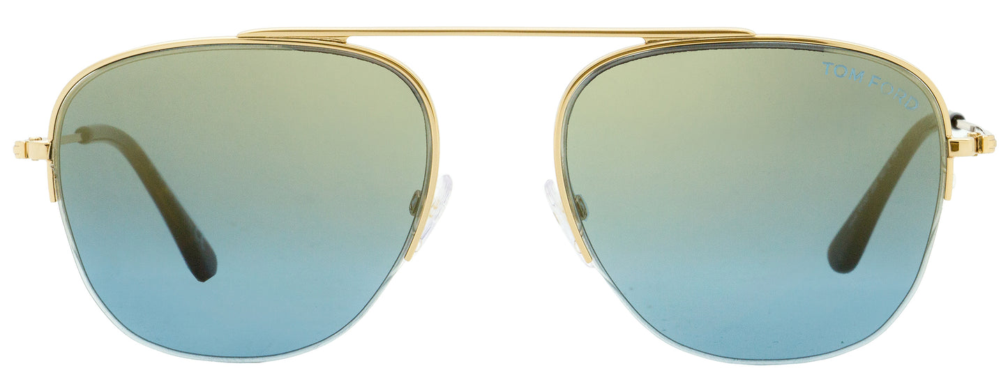 Tom Ford Semi-Rimless Sunglasses TF667 Abott 28X Gold/Havana 56mm FT0667