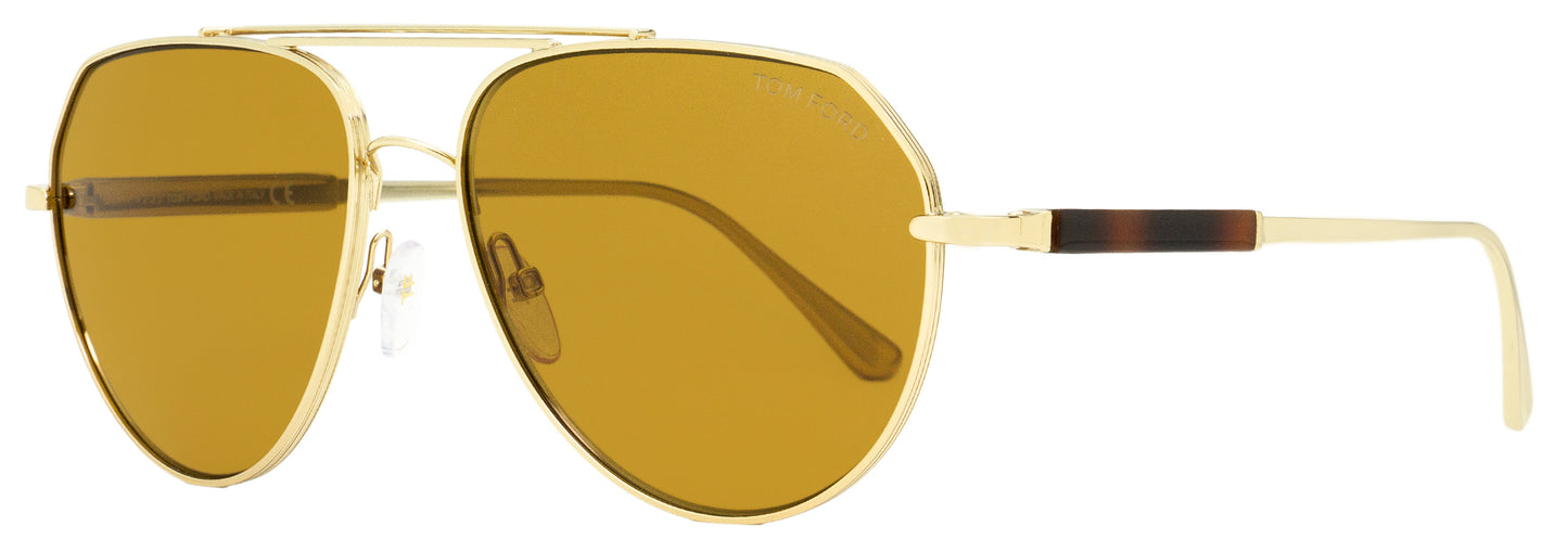 Tom Ford Pilot Sunglasses TF670 Andes 28E Gold/Havana 61mm FT0670