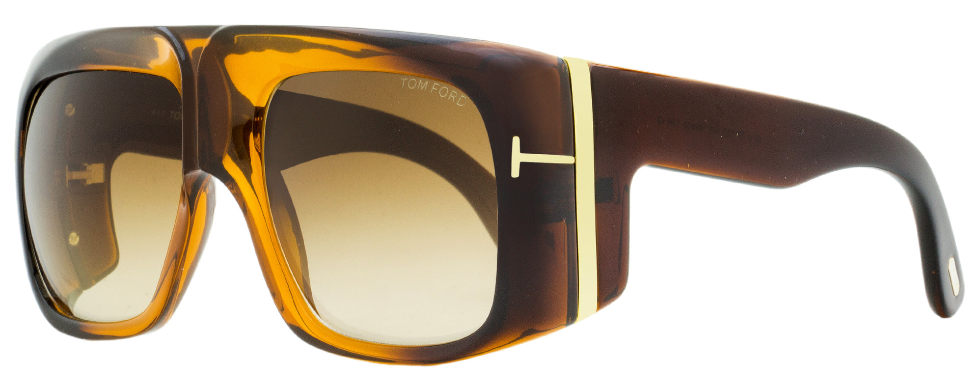 Tom Ford Flared Sunglasses TF733 Gino 48F Brown Fade/Gold 60mm