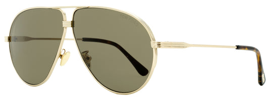 Tom Ford Pilot Sunglasses TF734H Jet 28E Gold/Havana 64mm FT0734