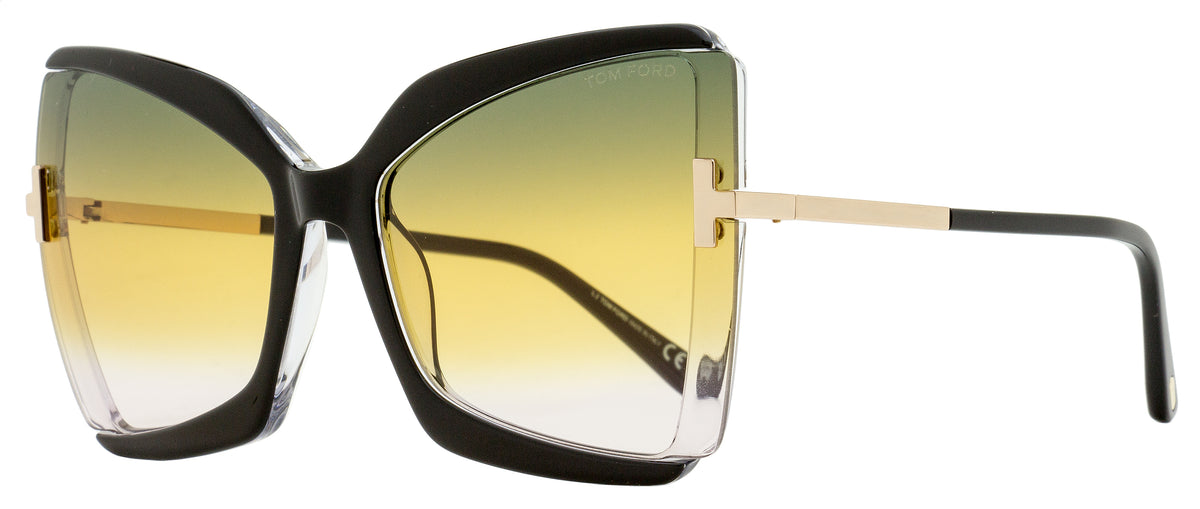 Tom Ford FT0766 03A Gia Butterfly Sunglasses - Black/Crystal with Endura Gold Tom Ford® FT0766 Gia Square Sunglasses - EuroOptica main image 2