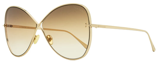 Tom Ford Butterfly Sunglasses TF842 Nickie 28F Gold 66mm FT0842