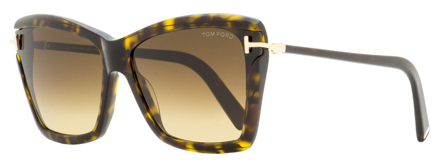 Tom Ford Butterfly Sunglasses TF849 Leah 52F Dark Havana/Gold 64mm FT0849