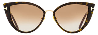 Tom Ford Cat Eye Sunglasses TF868 Anjelica-02 52F Dark Havana/Gold 57mm FT0868