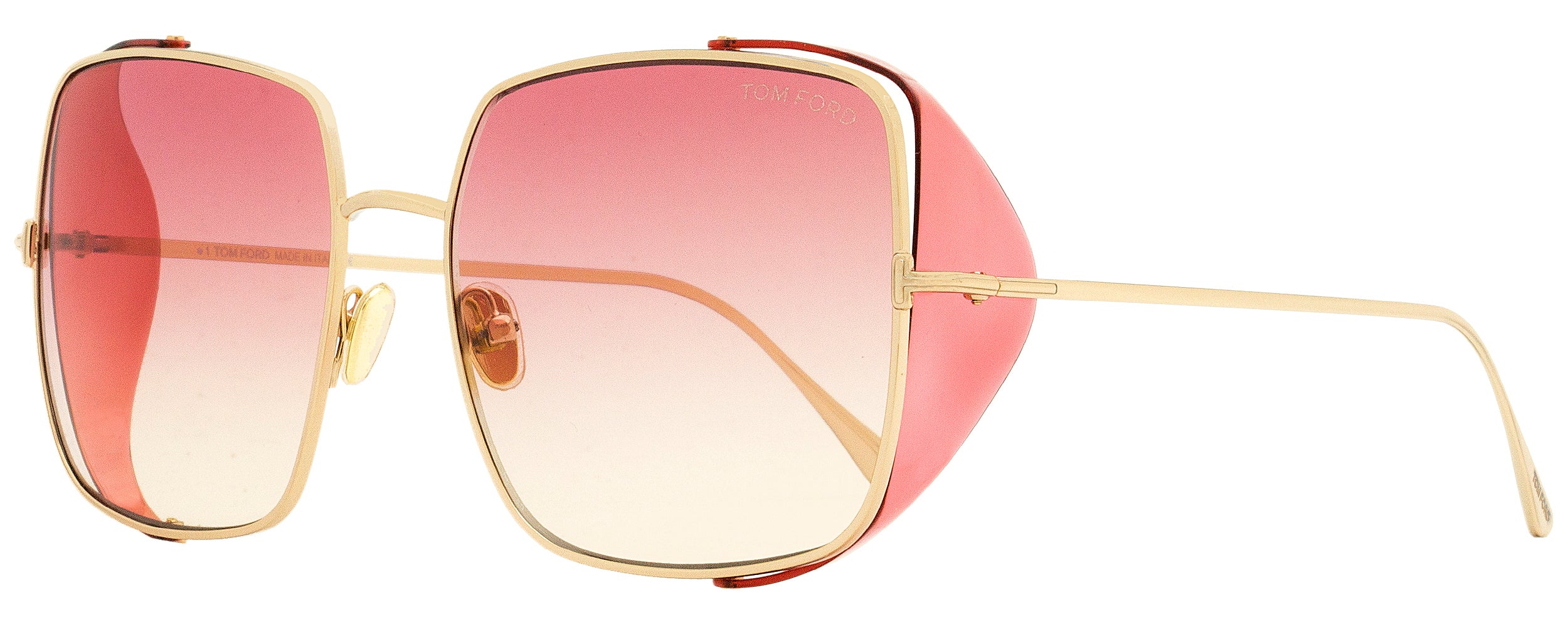 Tom Ford Square Sunglasses TF901 Toby-02 28T Gold 60mm