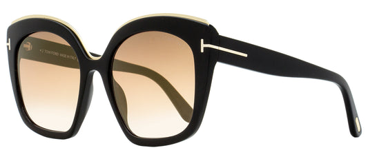 Tom Ford Butterfly Sunglasses TF944 Chantalle 01G Black/Gold 55mm FT0944