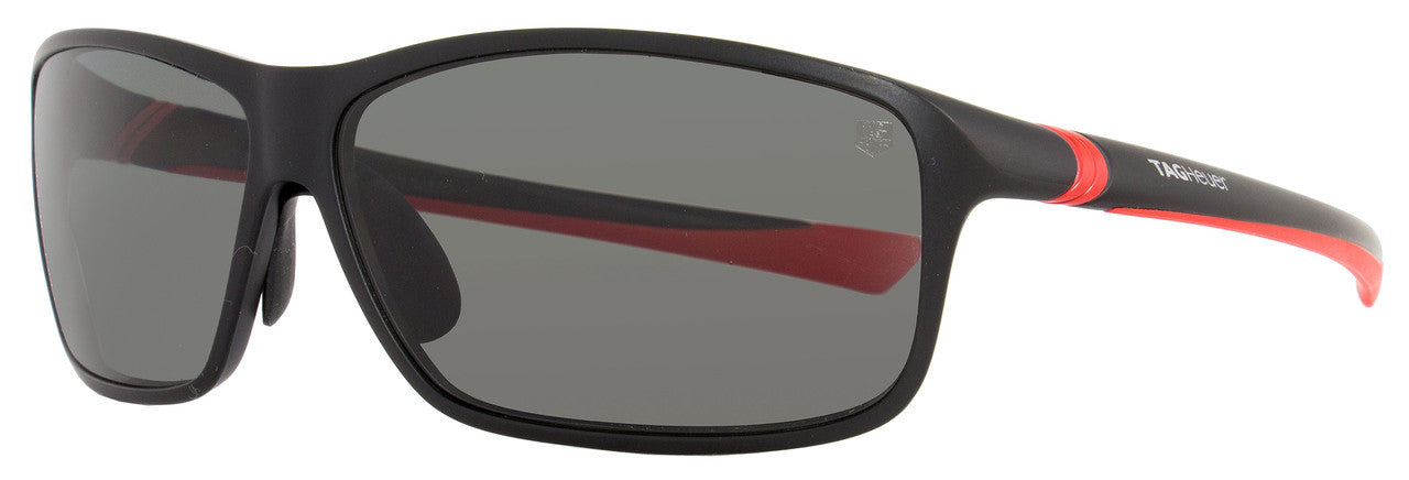 Tag Heuer Sport Sunglasses TH6024 27° 902 Matte Black/Red Polarized 6024