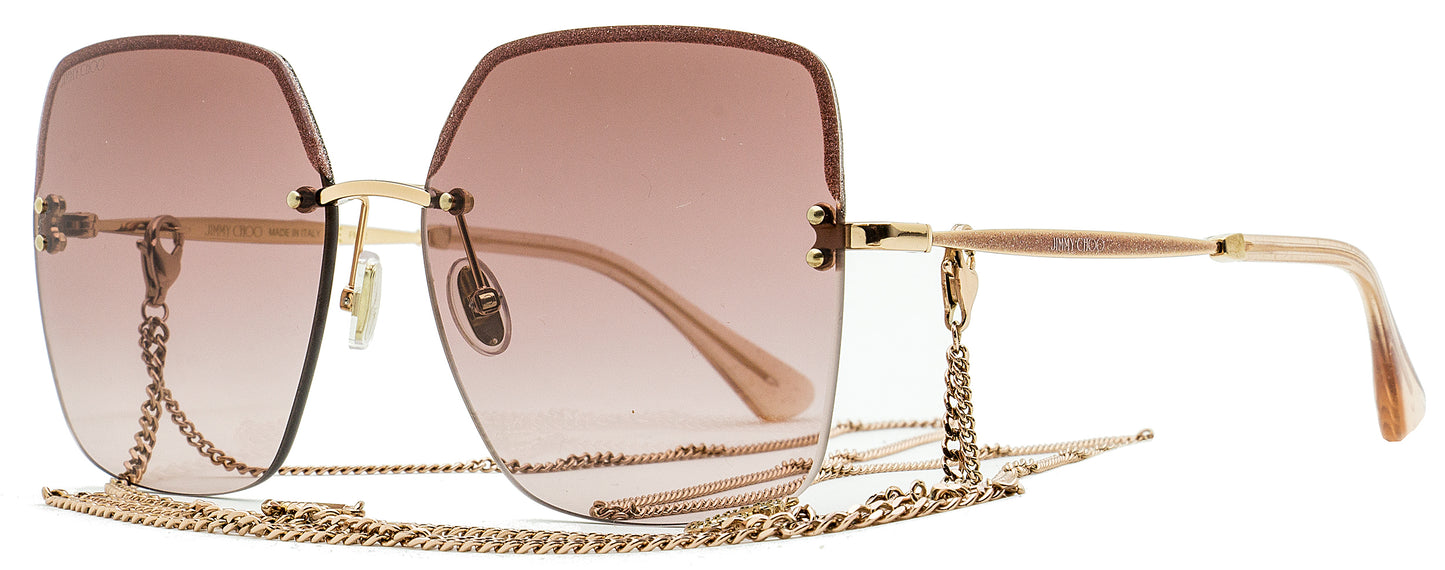 Jimmy Choo Square Sunglasses Tavi/N/S DDB3X Gold Copper 60mm